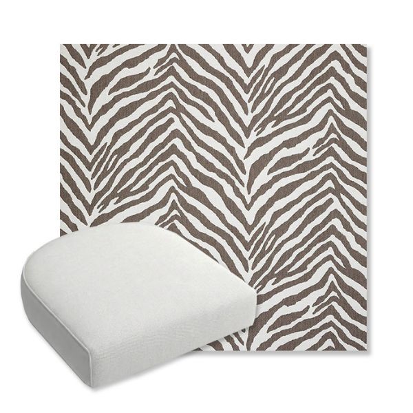 Picture of Namibia Grey | Bullnose Contoured Wicker Chair Cushion - Sunbrella© Fabric