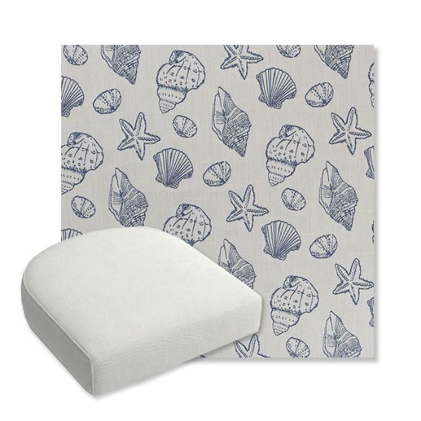 Picture of Nantucket Atlantis | Bullnose Contoured Wicker Chair Cushion - Sunbrella© Fabric