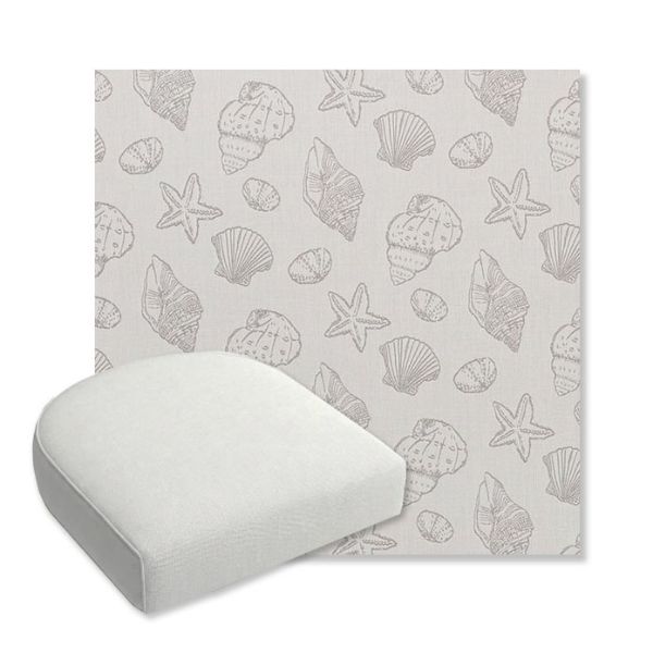 Picture of Nantucket Fossil | Bullnose Contoured Wicker Chair Cushion - Sunbrella© Fabric