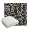 Picture of Nema Newsprint | Bullnose Contoured Wicker Chair Cushion - Sunbrella© Fabric