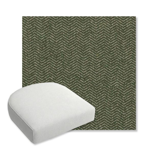 Picture of Odette Fern | Bullnose Contoured Wicker Chair Cushion - Sunbrella© Fabric