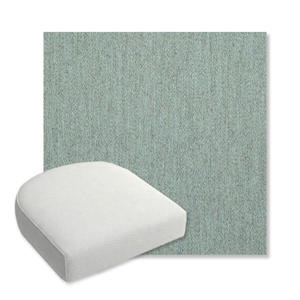 Picture of Pashmina Mist | Bullnose Contoured Wicker Chair Cushion - Sunbrella© Fabric