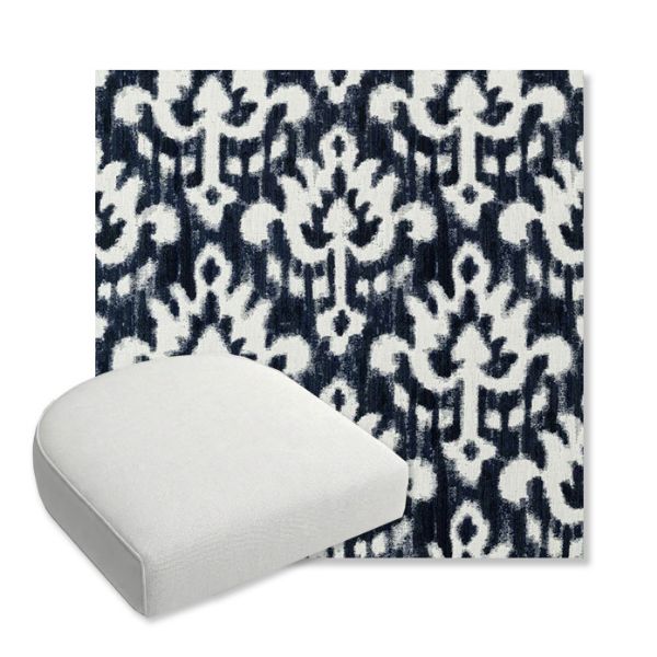 Picture of Patra Indigo | Bullnose Contoured Wicker Chair Cushion - Sunbrella© Fabric