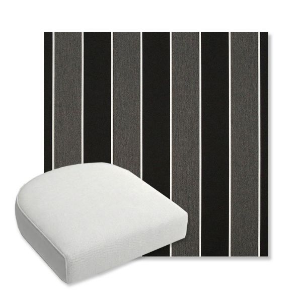 Picture of Peyton Granite | Bullnose Contoured Wicker Chair Cushion - Sunbrella© Fabric