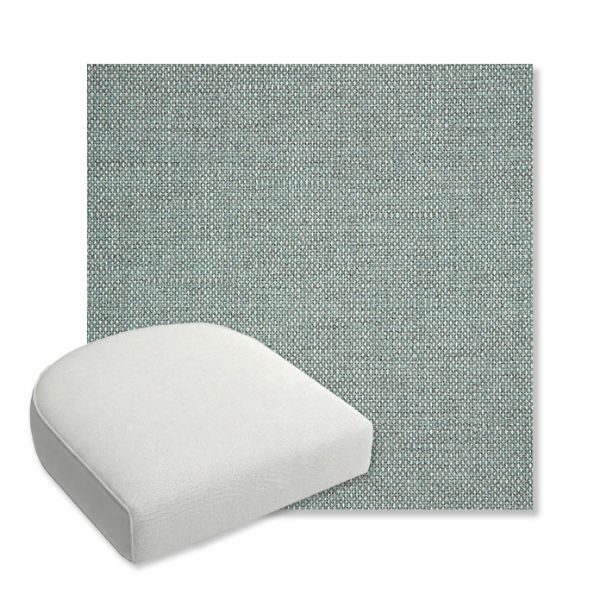 Picture of Piazza Mist | Bullnose Contoured Wicker Chair Cushion - Sunbrella© Fabric