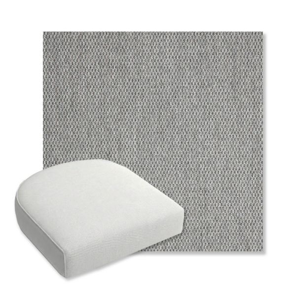 Picture of Pique Ash | Bullnose Contoured Wicker Chair Cushion - Sunbrella© Fabric