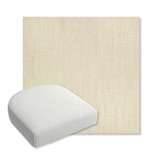 Picture of Pique Flax | Bullnose Contoured Wicker Chair Cushion - Sunbrella© Fabric