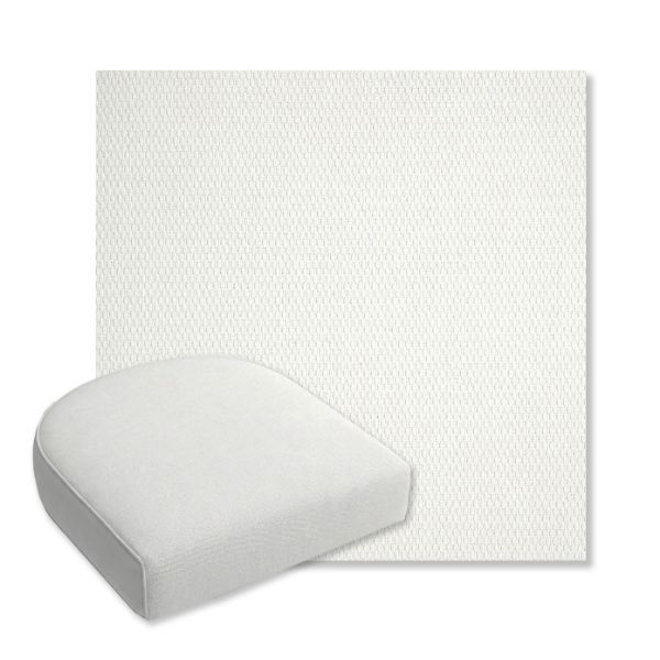 Picture of Pique Salt | Bullnose Contoured Wicker Chair Cushion - Sunbrella© Fabric