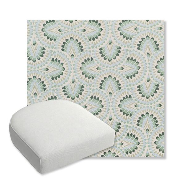Picture of Plume Spring | Bullnose Contoured Wicker Chair Cushion - Sunbrella© Fabric
