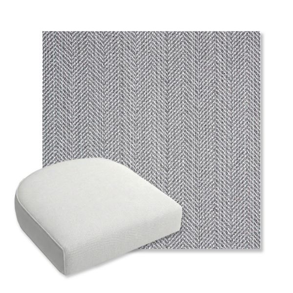 Picture of Posh Graphite | Bullnose Contoured Wicker Chair Cushion - Sunbrella© Fabric