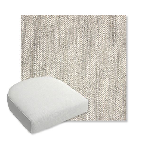 Picture of Posh Pebble | Bullnose Contoured Wicker Chair Cushion - Sunbrella© Fabric