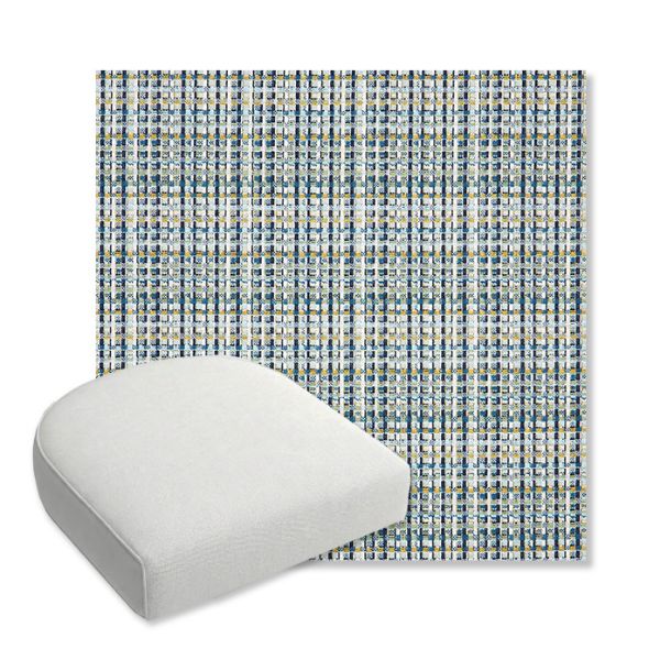 Picture of Principle Lagoon | Bullnose Contoured Wicker Chair Cushion - Sunbrella© Fabric