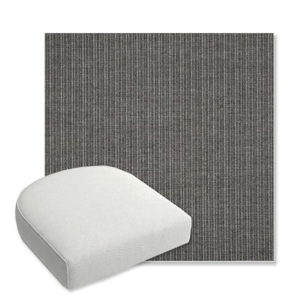 Picture of Proven Charcoal | Bullnose Contoured Wicker Chair Cushion - Sunbrella© Fabric