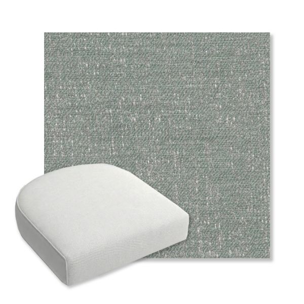 Picture of Rafi Mist | Bullnose Contoured Wicker Chair Cushion - Sunbrella© Fabric