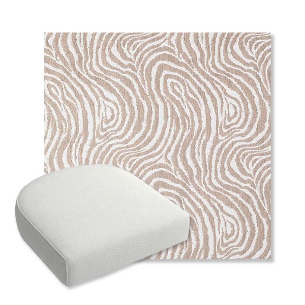 Picture of Rapids Camel | Bullnose Contoured Wicker Chair Cushion - Sunbrella© Fabric
