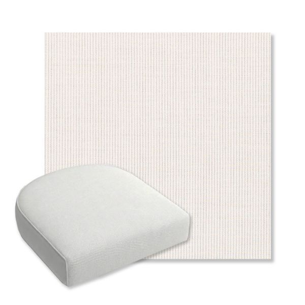 Picture of Replay Linen | Bullnose Contoured Wicker Chair Cushion - Sunbrella© Fabric
