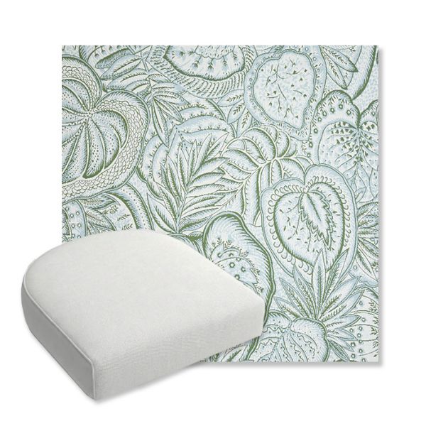 Picture of Sensibilty Spring | Bullnose Contoured Wicker Chair Cushion - Sunbrella© Fabric