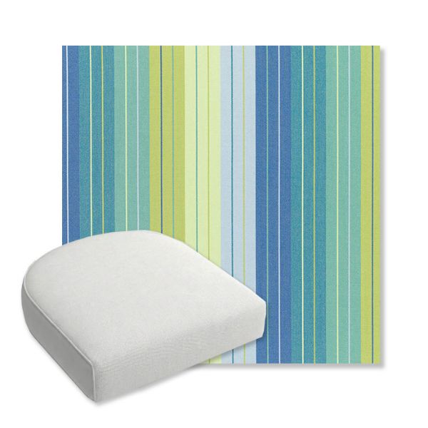 Picture of Seville Seaside | Bullnose Contoured Wicker Chair Cushion - Sunbrella© Fabric
