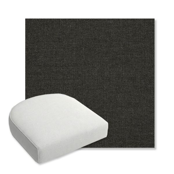 Picture of Spectrum Carbon | Bullnose Contoured Wicker Chair Cushion - Sunbrella© Fabric
