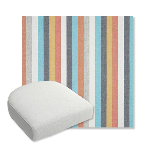 Picture of Surround Sunrise | Bullnose Contoured Wicker Chair Cushion - Sunbrella© Fabric