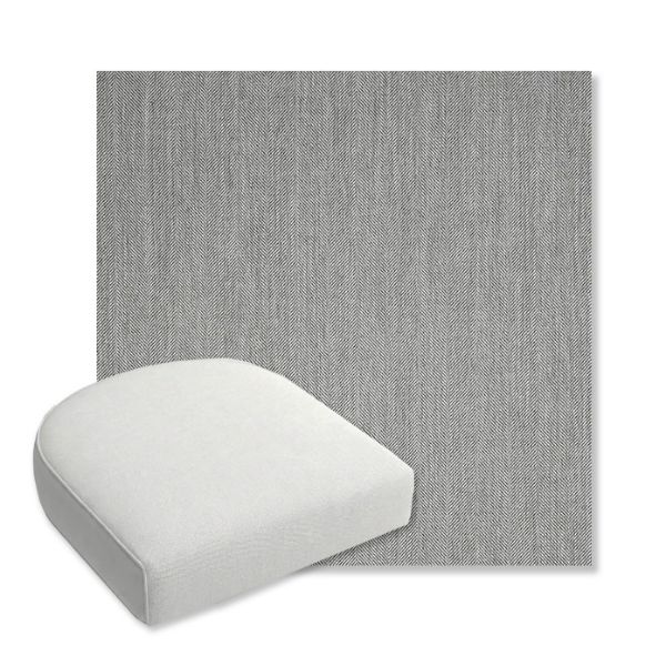 Picture of Switch Silver | Bullnose Contoured Wicker Chair Cushion - Sunbrella© Fabric