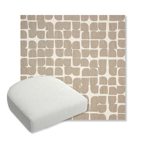 Picture of Toggle Driftwood | Bullnose Contoured Wicker Chair Cushion - Sunbrella© Fabric