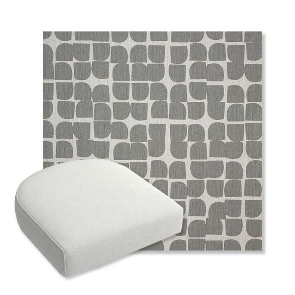 Picture of Toggle Greystone | Bullnose Contoured Wicker Chair Cushion - Sunbrella© Fabric