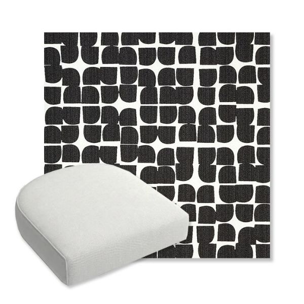 Picture of Toggle Inkblot | Bullnose Contoured Wicker Chair Cushion - Sunbrella© Fabric
