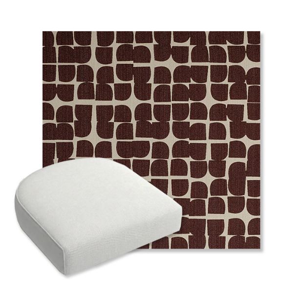Picture of Toggle Plumberry | Bullnose Contoured Wicker Chair Cushion - Sunbrella© Fabric