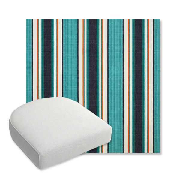 Picture of Token Surfside | Bullnose Contoured Wicker Chair Cushion - Sunbrella© Fabric