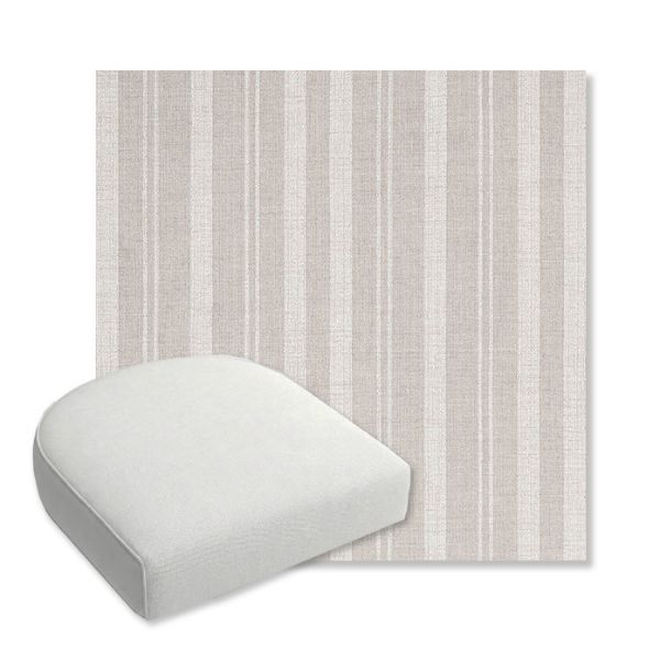 Picture of Tranquil Linen | Bullnose Contoured Wicker Chair Cushion - Sunbrella© Fabric