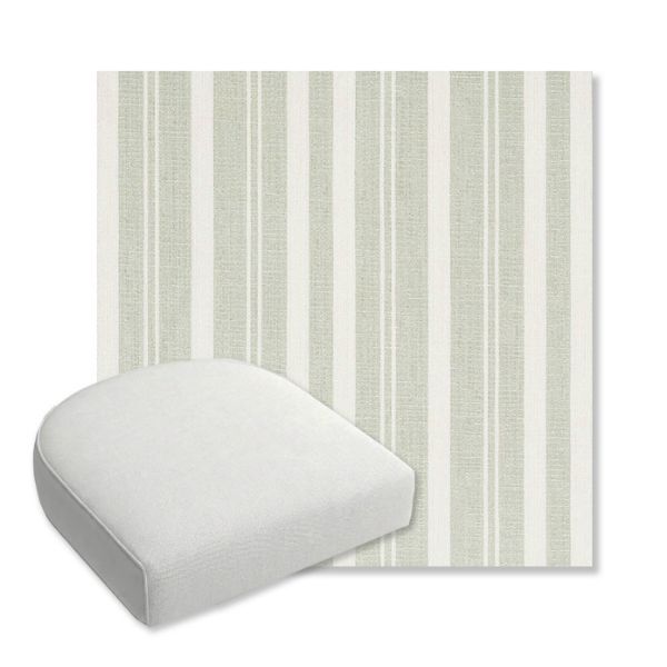 Picture of Tranquil Sage | Bullnose Contoured Wicker Chair Cushion - Sunbrella© Fabric