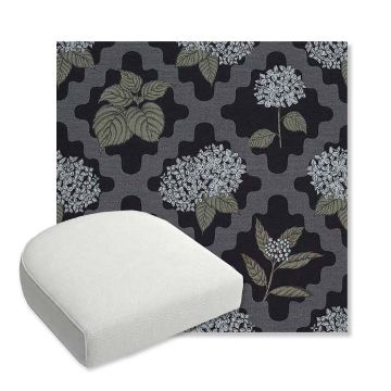 Picture of Trellis Morning Glory | Bullnose Contoured Wicker Chair Cushion - Sunbrella© Fabric