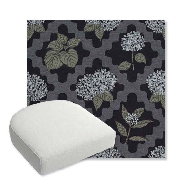 Picture of Trellis Morning Glory | Bullnose Contoured Wicker Chair Cushion - Sunbrella© Fabric