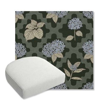 Picture of Trellis Topiary | Bullnose Contoured Wicker Chair Cushion - Sunbrella© Fabric