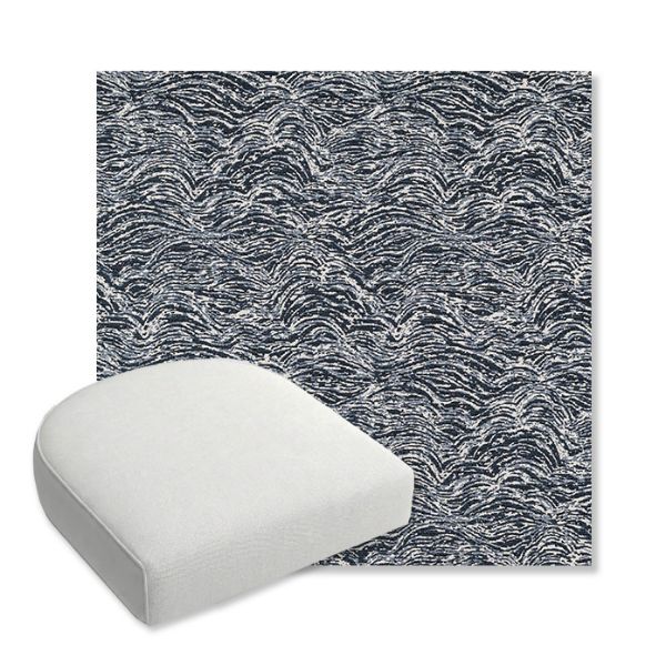 Picture of Undercurrent Tide | Bullnose Contoured Wicker Chair Cushion - Sunbrella© Fabric