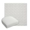 Picture of Underline Dove | Bullnose Contoured Wicker Chair Cushion - Sunbrella© Fabric