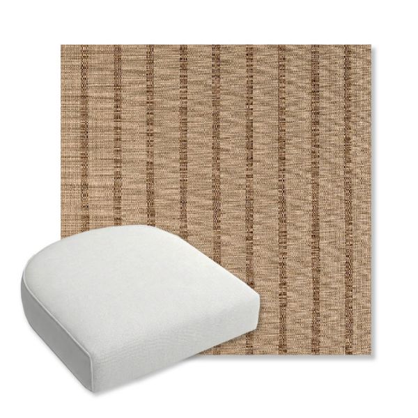 Picture of Unwind Driftwood | Bullnose Contoured Wicker Chair Cushion - Sunbrella© Fabric
