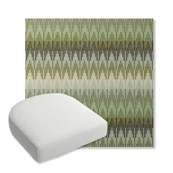 Picture of Valley Herbal | Bullnose Contoured Wicker Chair Cushion - Sunbrella© Fabric