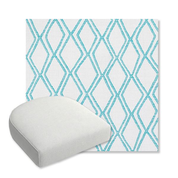 Picture of Voyage Breeze | Bullnose Contoured Wicker Chair Cushion - Sunbrella© Fabric
