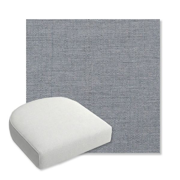 Picture of Willa Haze | Bullnose Contoured Wicker Chair Cushion - Sunbrella© Fabric