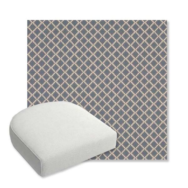 Picture of Yardly Hydrangea | Bullnose Contoured Wicker Chair Cushion - Sunbrella© Fabric