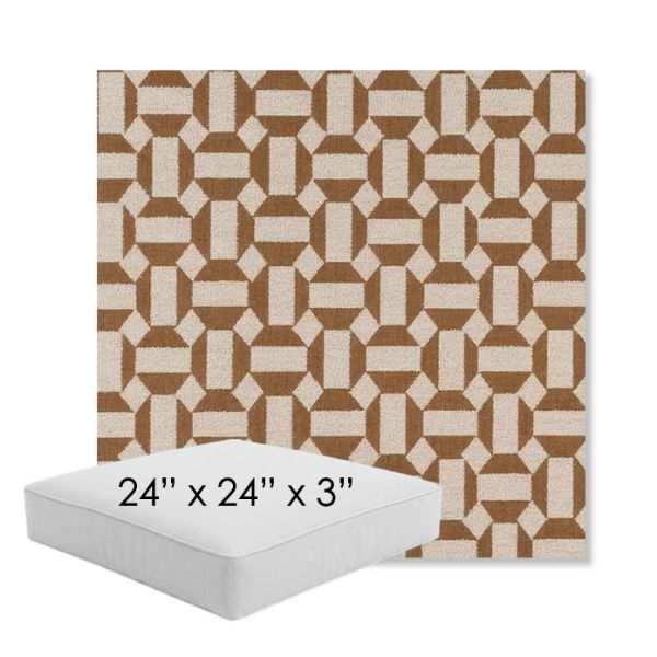 Picture of Assemble Teak | 24" x 24" x 3" Square Outdoor Cushion - Sunbrella© Fabric