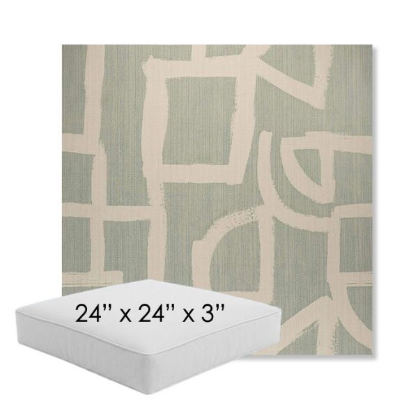 Picture of Brushstroke Duckegg | 24" x 24" x 3" Square Outdoor Cushion - Sunbrella© Fabric