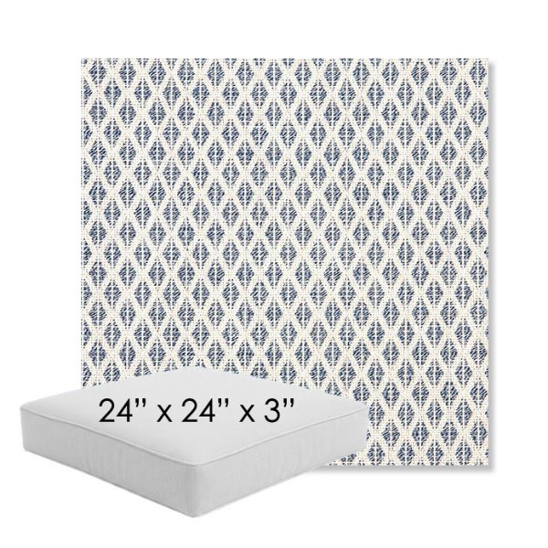 Picture of Detail Denim | 24" x 24" x 3" Square Outdoor Cushion - Sunbrella© Fabric