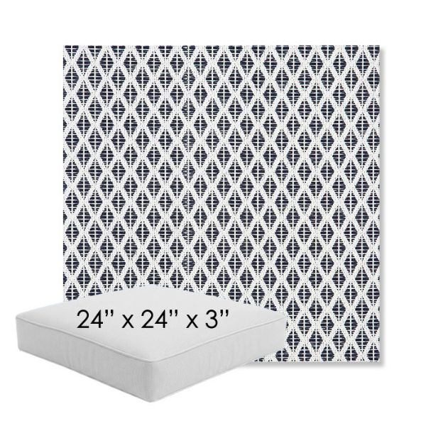 Picture of Detail Navy | 24" x 24" x 3" Square Outdoor Cushion - Sunbrella© Fabric