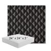 Picture of Etched Angles Char | 24" x 24" x 3" Square Outdoor Cushion - Sunbrella© Fabric