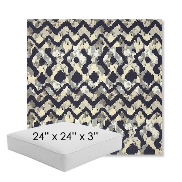 Picture of Inga Midnight | 24" x 24" x 3" Square Outdoor Cushion - Sunbrella© Fabric