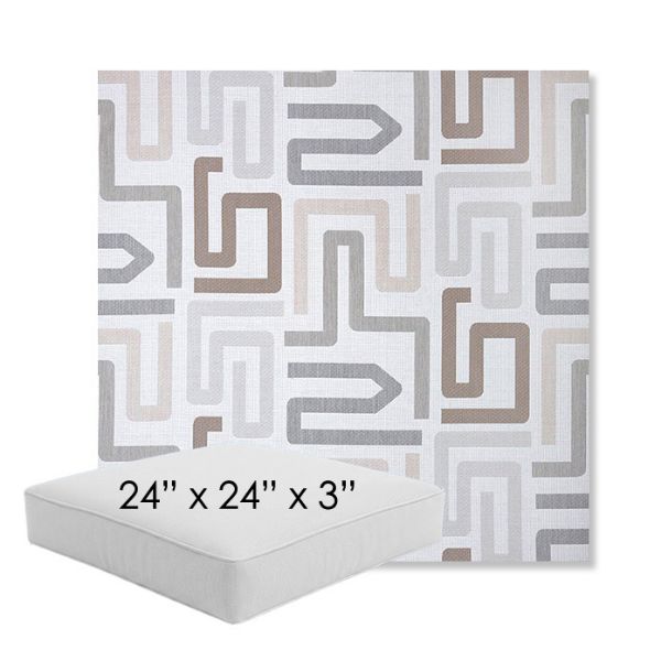 Picture of Labyrinth Cloud | 24" x 24" x 3" Square Outdoor Cushion - Sunbrella© Fabric