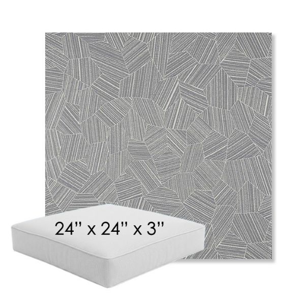 Picture of Leaf Structure Slate | 24" x 24" x 3" Square Outdoor Cushion - Sunbrella© Fabric